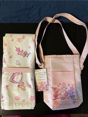 Kids Pink Alice in Wonderland Bottle Bag and Play Mat Set